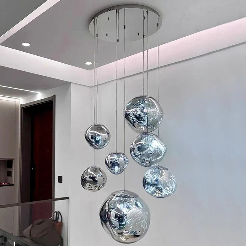 Lustre Pendente Moderno Luxuoso Lava Macaron Nórdico Conjunto Completo Cabo Ajustável 250cm