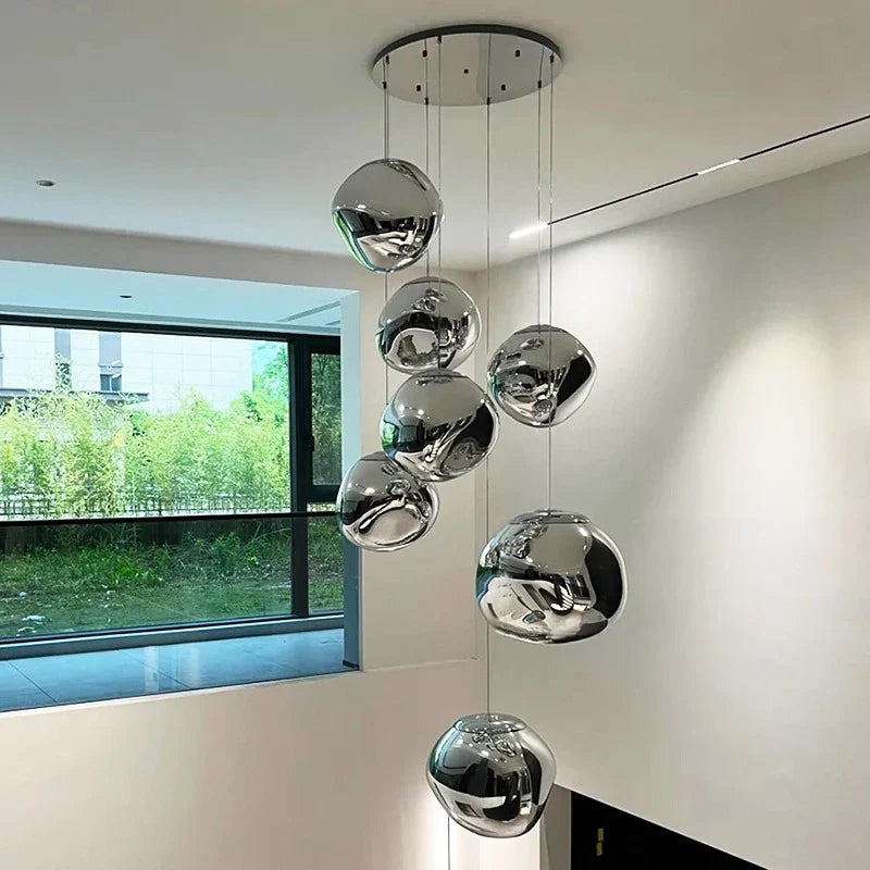Lustre Pendente Moderno Luxuoso Lava Macaron Nórdico Conjunto Completo Cabo Ajustável 250cm