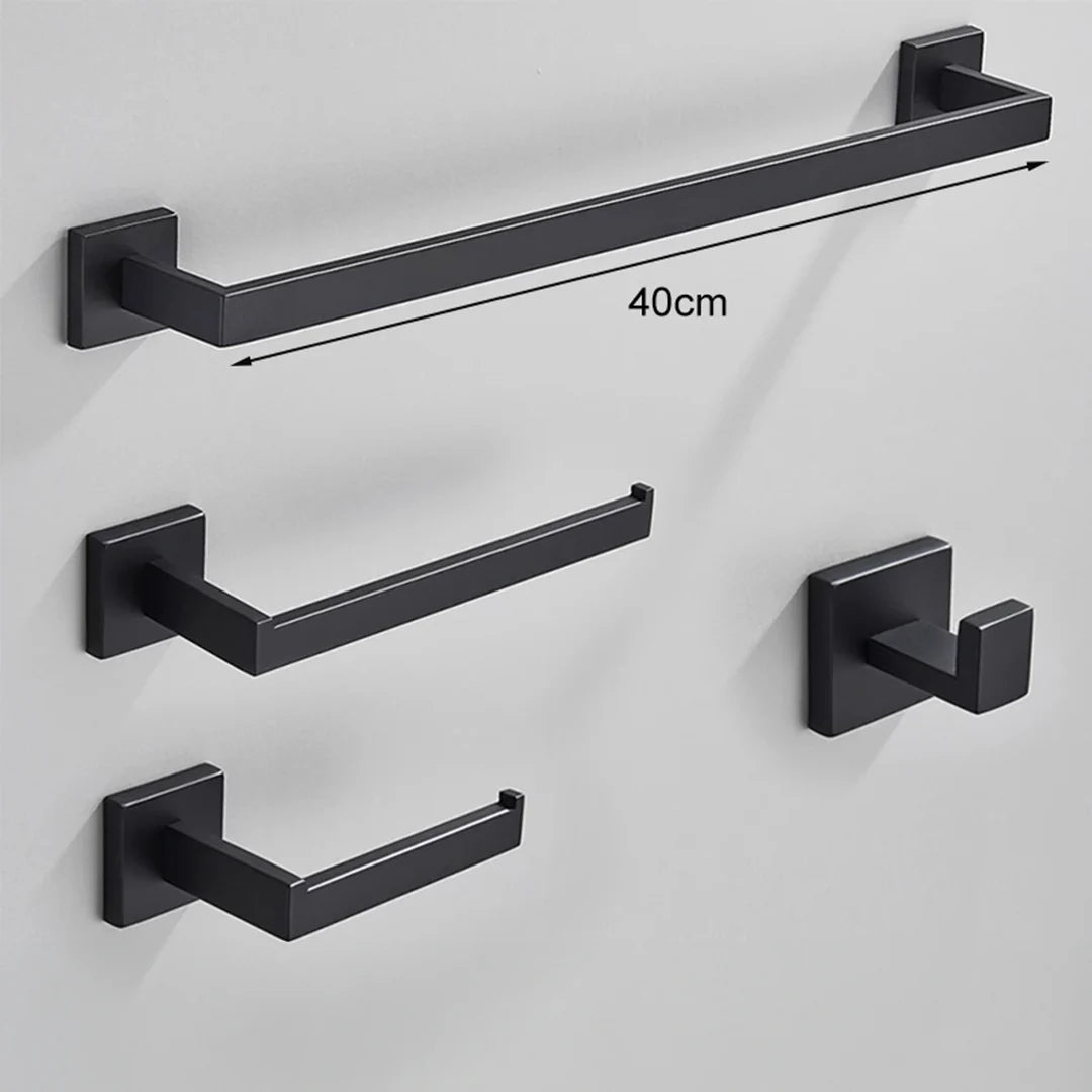 Kit Acessórios Para Banheiro Completo 4 Peças Inox 40/60cm Toalheiro De Banheiro Dourado Escovado