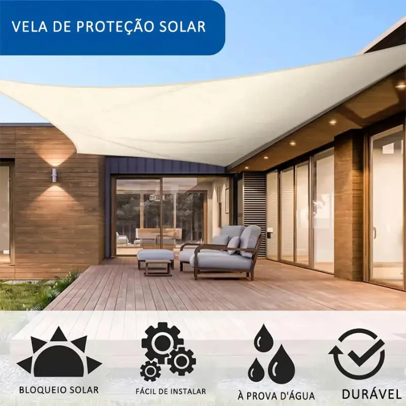 Toldo Impermeável de Sombra Exterior Com Proteção UV 3x4m