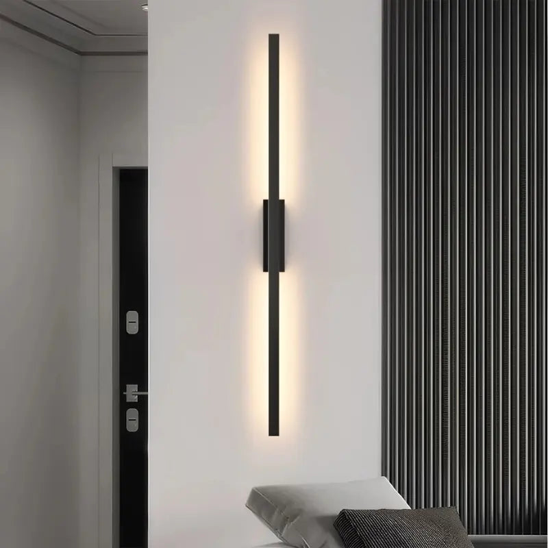 Arandela de Parede Led Preta Minimalista