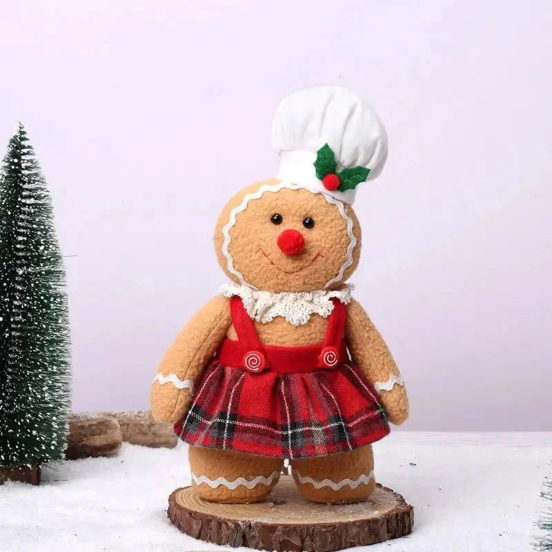 Boneco de Pelúcia Biscoito Natalino para Decoração Festiva Infantil Lavielle