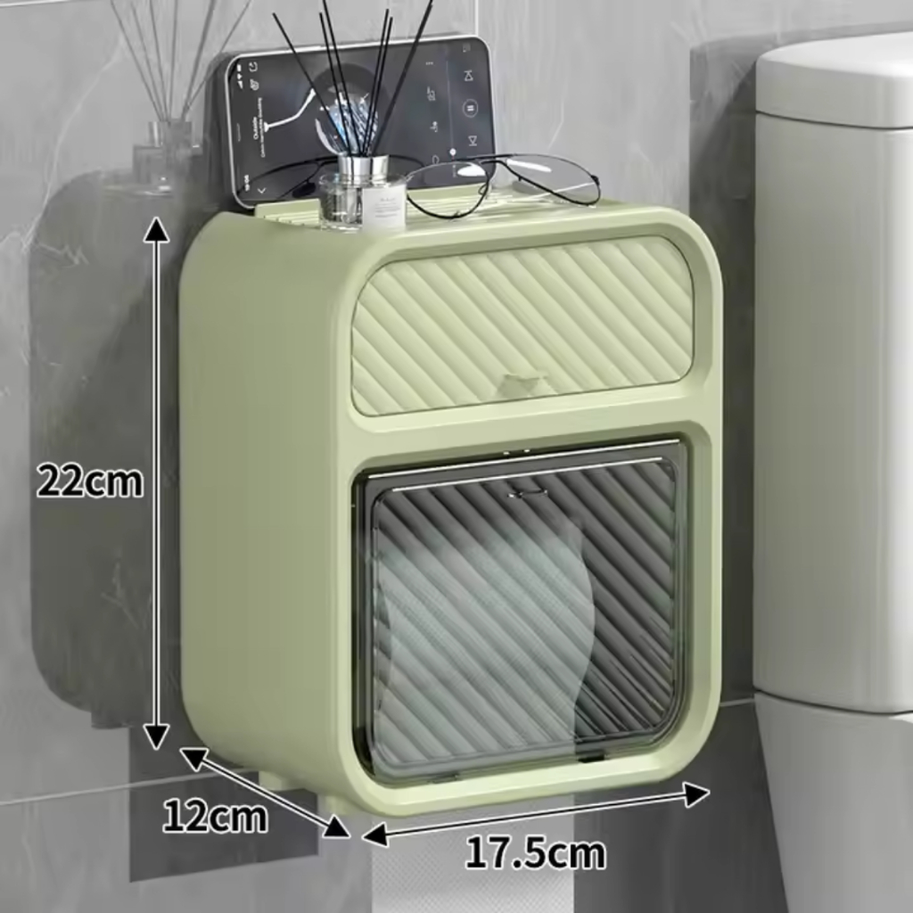 Porta Papel Higiênico De Parede Moderno Com Suporte Celular e Porta Detergente