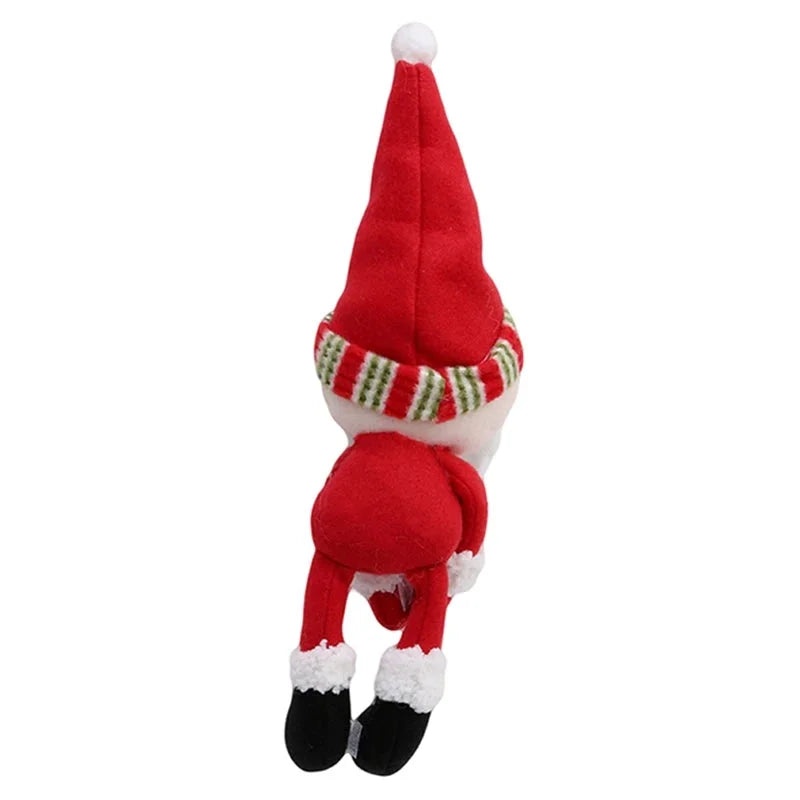 Capa para Garrafa de Vinho Natalina com Papai Noel e Boneco de Neve Lavielle