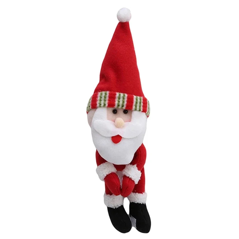 Capa para Garrafa de Vinho Natalina com Papai Noel e Boneco de Neve Lavielle