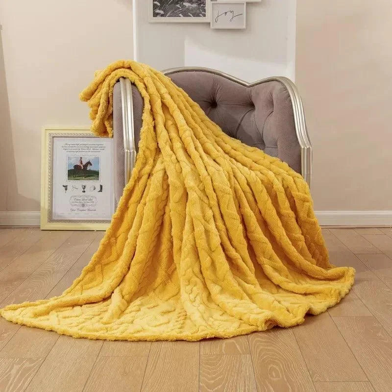 Cobertor Retangular de Microfibra Jacquard para Decoração de Sofá Lavielle