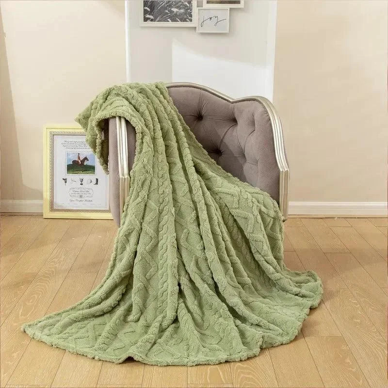 Cobertor Retangular de Microfibra Jacquard para Decoração de Sofá Lavielle