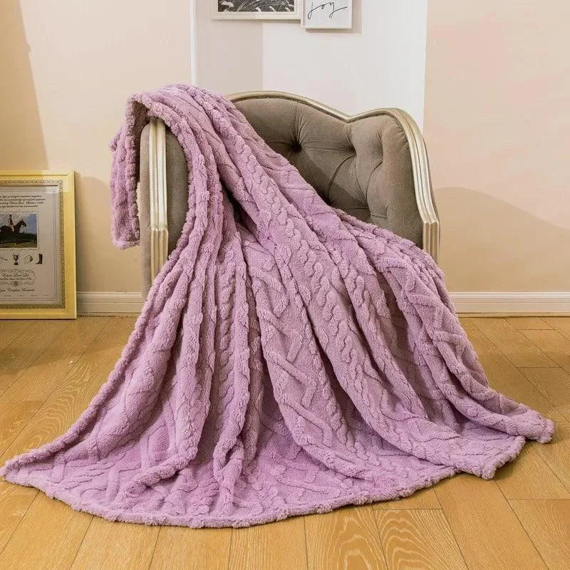 Cobertor Retangular de Microfibra Jacquard para Decoração de Sofá Lavielle