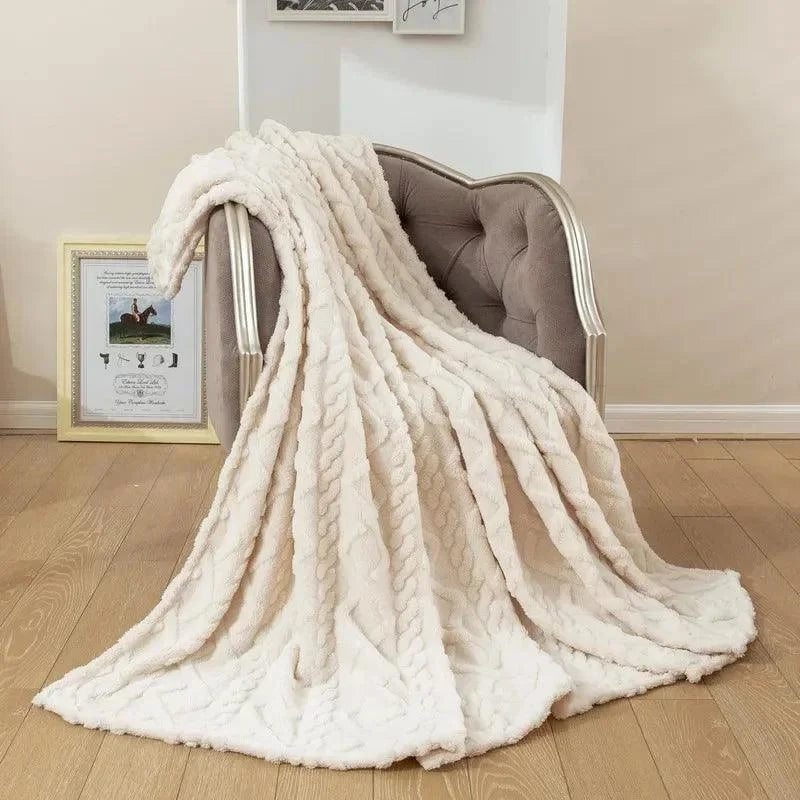Cobertor Retangular de Microfibra Jacquard para Decoração de Sofá Lavielle