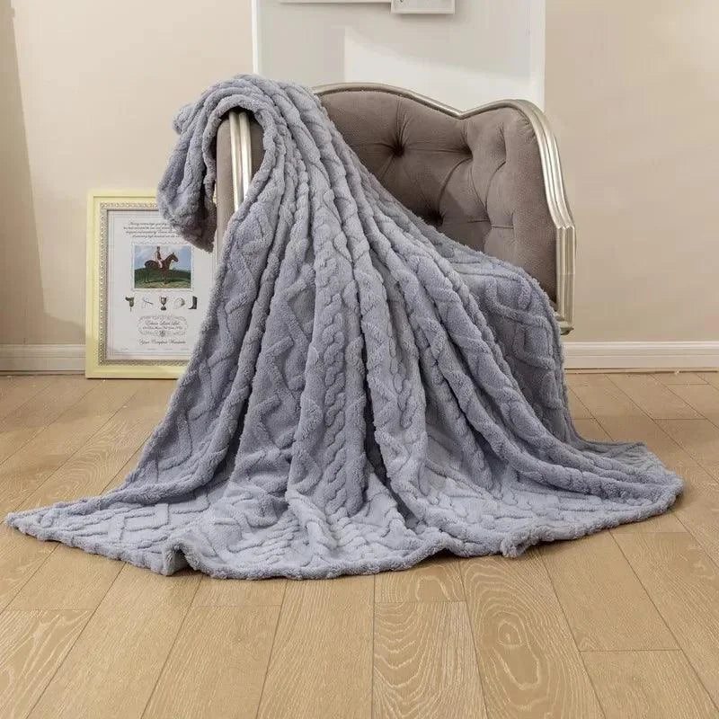 Cobertor Retangular de Microfibra Jacquard para Decoração de Sofá Lavielle