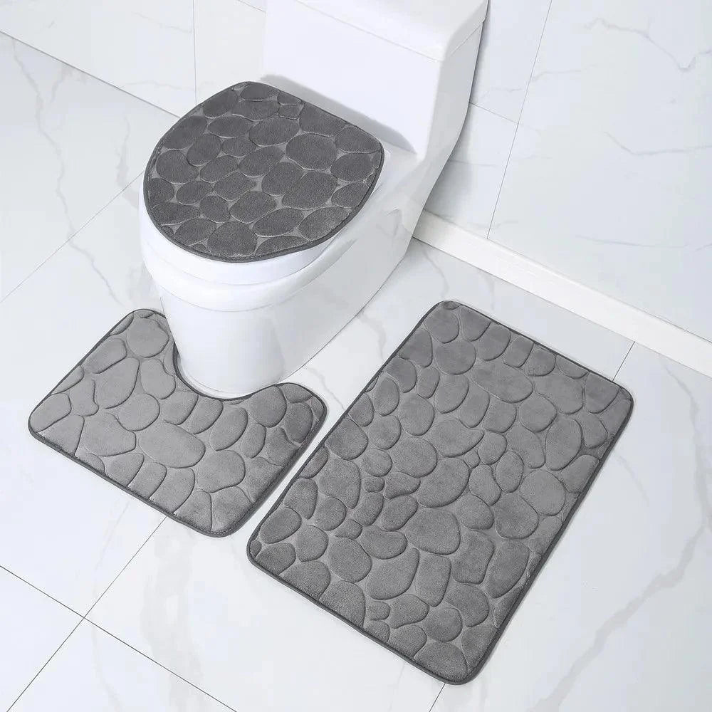 Conjunto de Tapetes Antiderrapantes 3 Peças para Banheiro Absorvente Lavielle