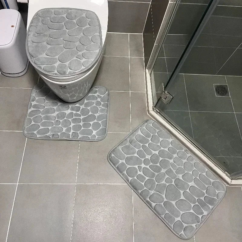 Conjunto de Tapetes Antiderrapantes 3 Peças para Banheiro Absorvente Lavielle