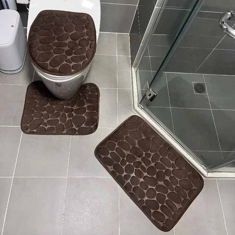 Conjunto de Tapetes Antiderrapantes 3 Peças para Banheiro Absorvente Lavielle