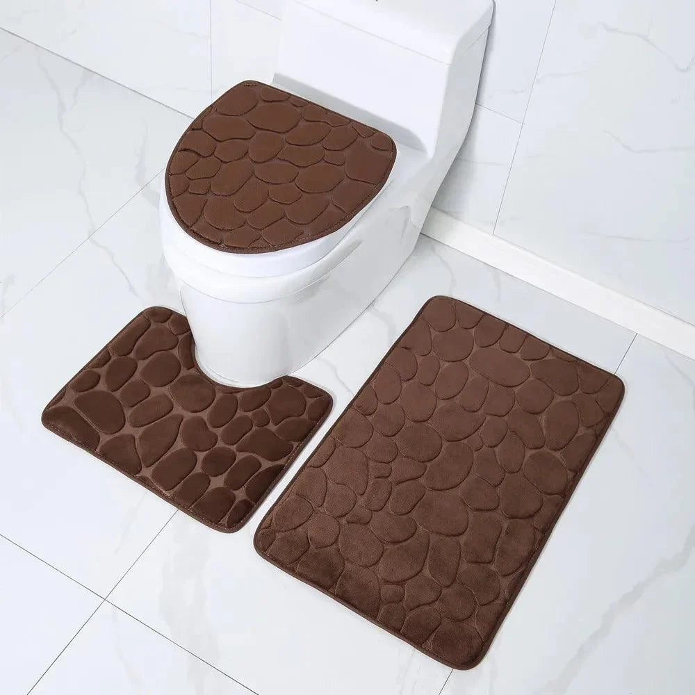 Conjunto de Tapetes Antiderrapantes 3 Peças para Banheiro Absorvente Lavielle