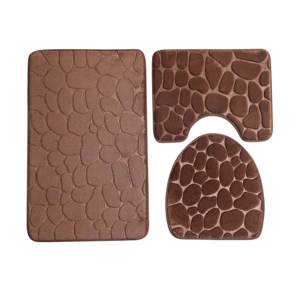 Conjunto de Tapetes Antiderrapantes 3 Peças para Banheiro Absorvente Lavielle