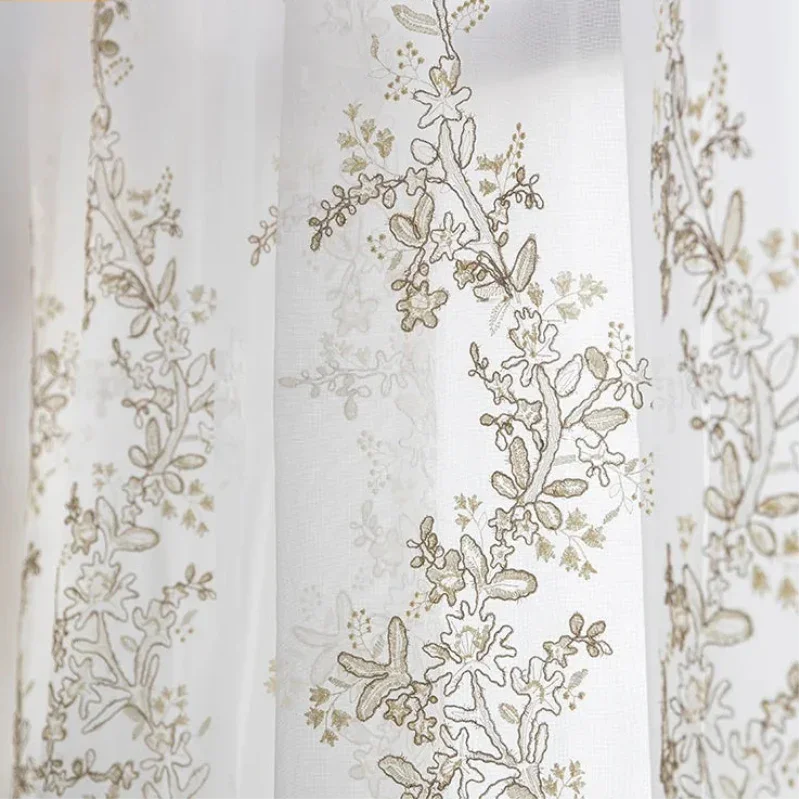 Cortina de Renda com Bordado Vazado para Sala e Quarto Lavielle