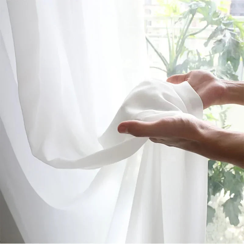Cortina de Tule Branco Chiffon Super Leve para Sala e Quarto Lavielle