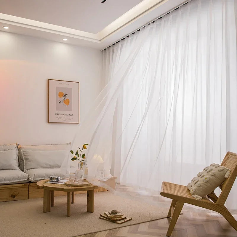 Cortina de Tule Branco Chiffon Super Leve para Sala e Quarto Lavielle
