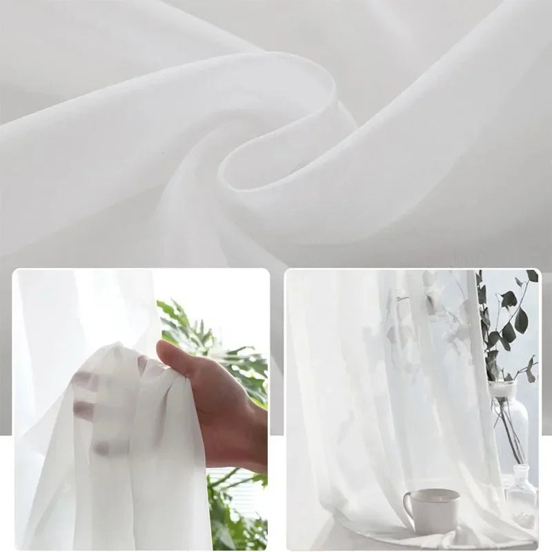 Cortina de Tule Branco Chiffon Super Leve para Sala e Quarto Lavielle