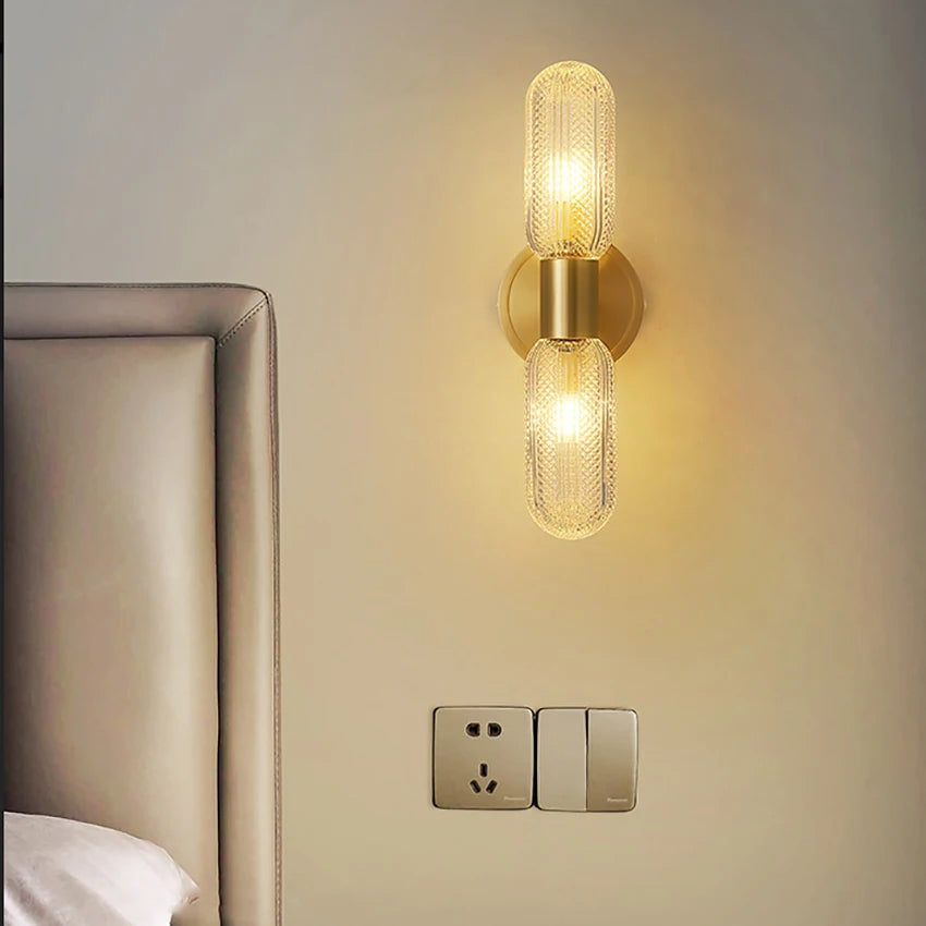 Arandela Dourada de Parede Interna Retro Elegance