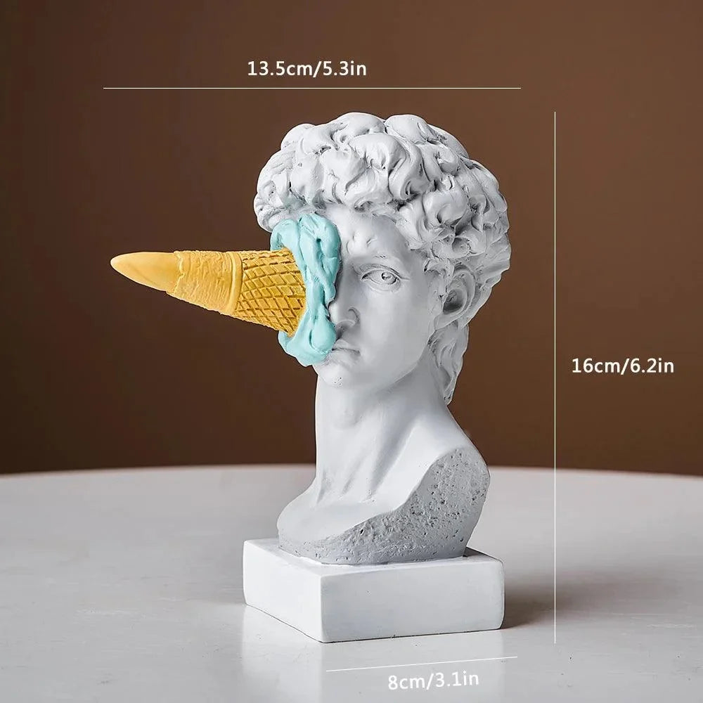Escultura David de Sorvete Pós-moderno em Resina para Decoração Lavielle