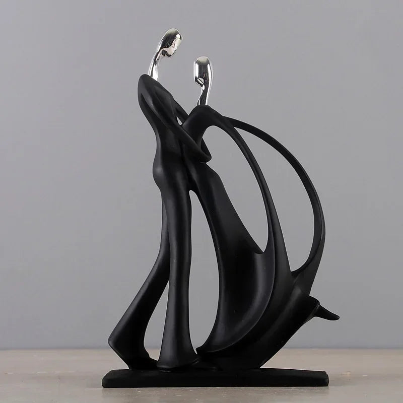 Escultura de Casal Dançando em Resina Estilo Nórdico para Sala Lavielle