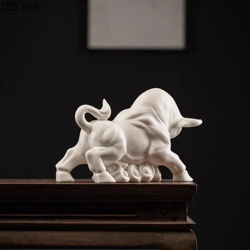 Estatueta de Touro Dourado Decorativa Simbolo de Riqueza para Sala Lavielle