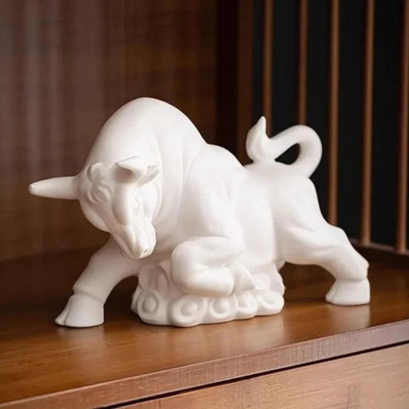 Estatueta de Touro Dourado Decorativa Simbolo de Riqueza para Sala Lavielle