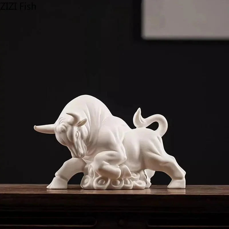 Estatueta de Touro Dourado Decorativa Simbolo de Riqueza para Sala Lavielle