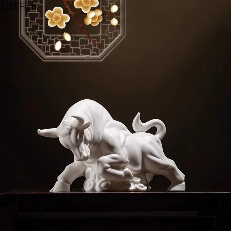 Estatueta de Touro Dourado Decorativa Simbolo de Riqueza para Sala Lavielle