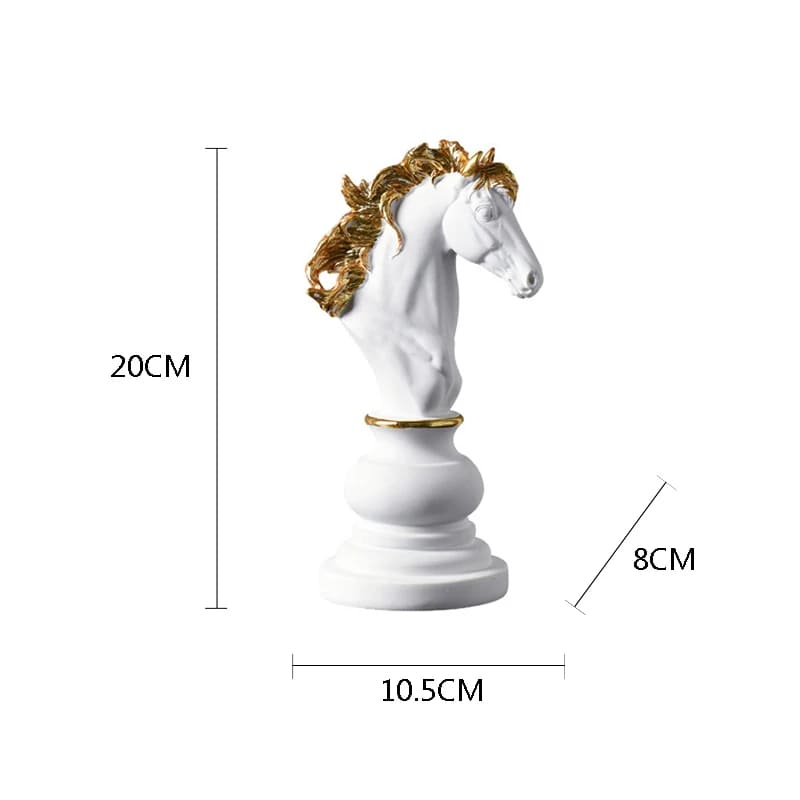 Conjunto 3 Peças Estatueta Decorativa Para Mesa Peças de Xadrez em Resina