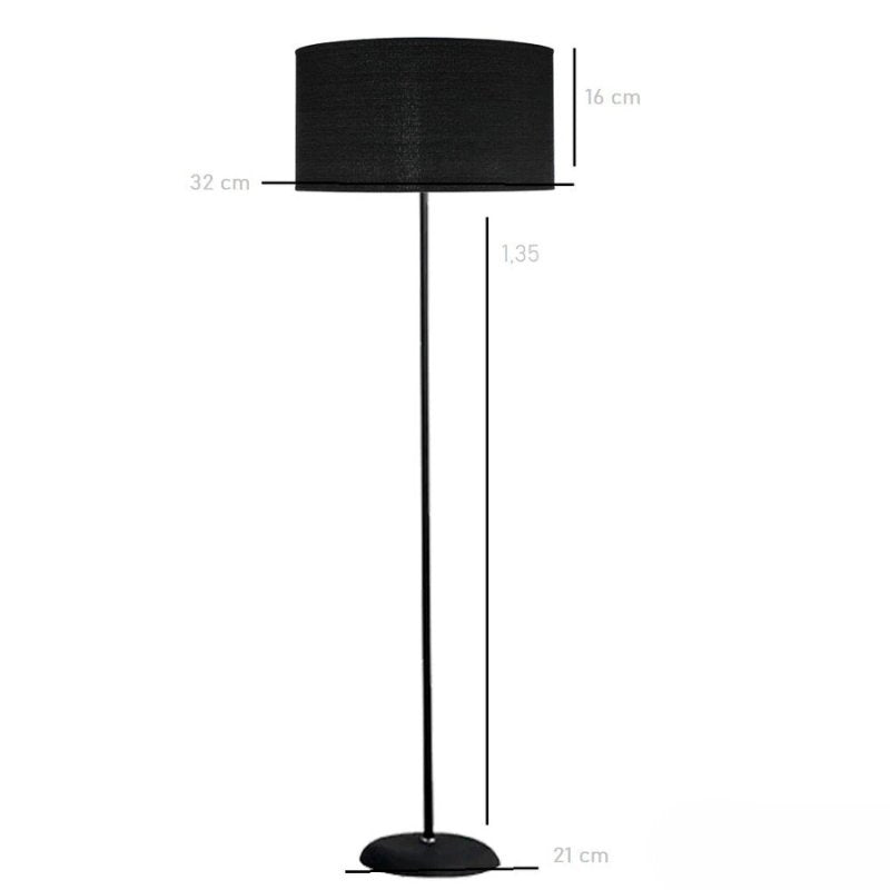 Luminária de Chão Abajur de Cúpula com Pedal de Acionamento