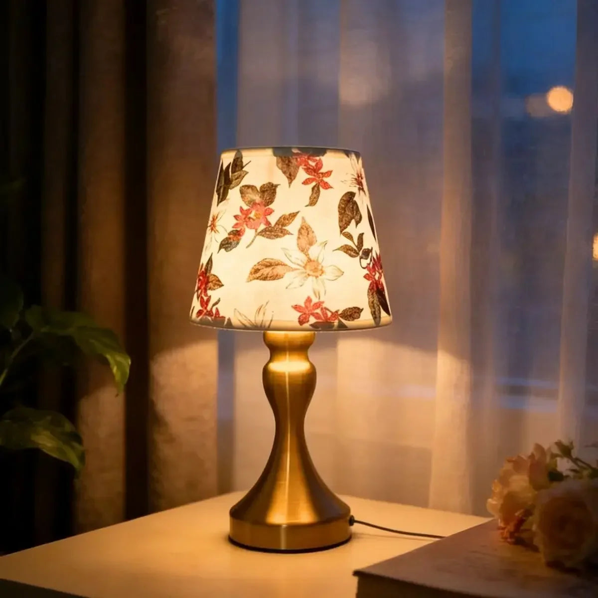 Luminária de Mesa Toile Estilo Nórdico Abajur Tecido Regulável Lavielle