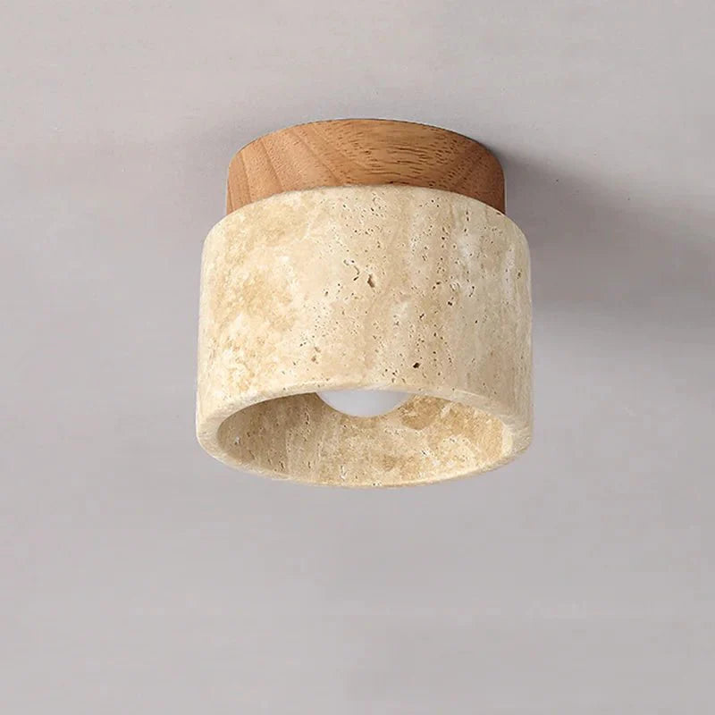 Luminária de Teto Japonesa de Mármore Estilo Wabi Sabi