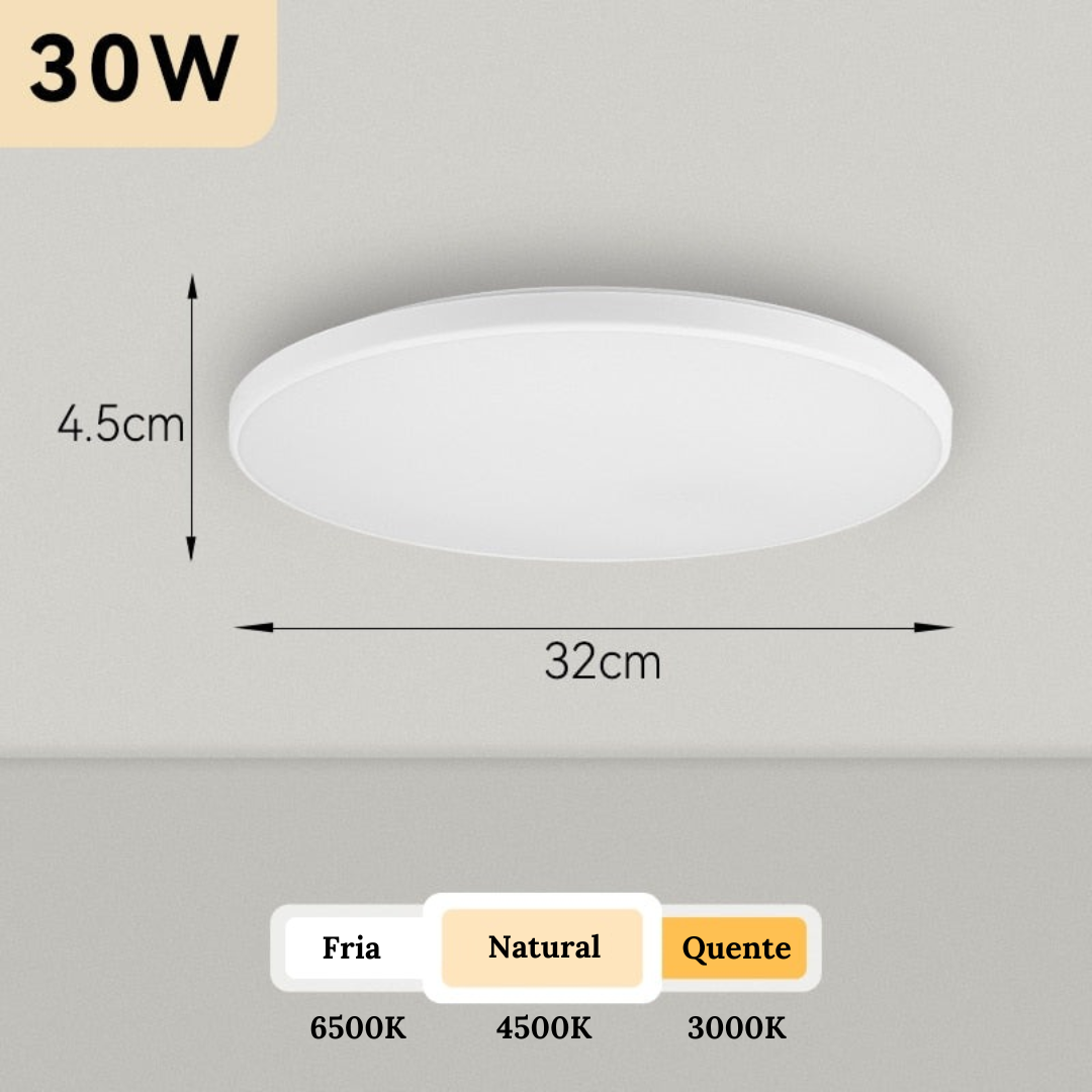 Luminária de Teto Led Sobrepor Decorativa Moderna Redonda