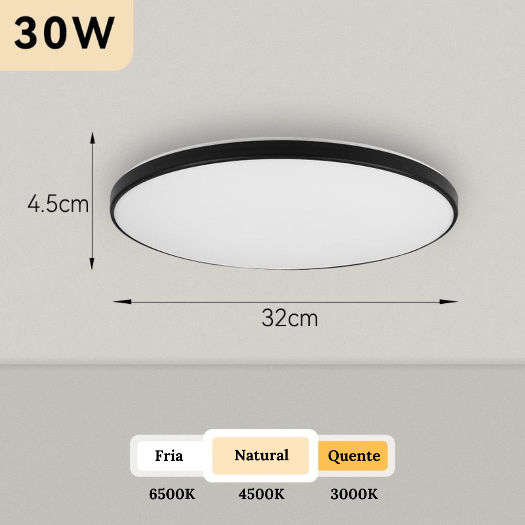 Luminária de Teto Plafon Led Sobrepor Decorativa Moderna Redonda