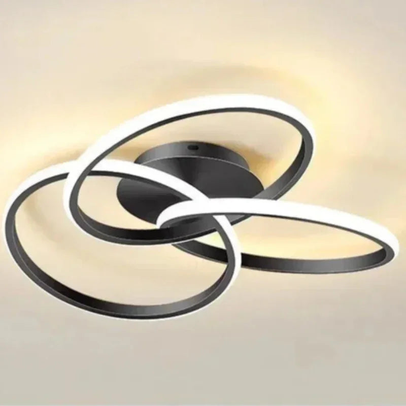 Luminária Led Trefoil Regulável Preta Branca e Dourada para Sala Lavielle