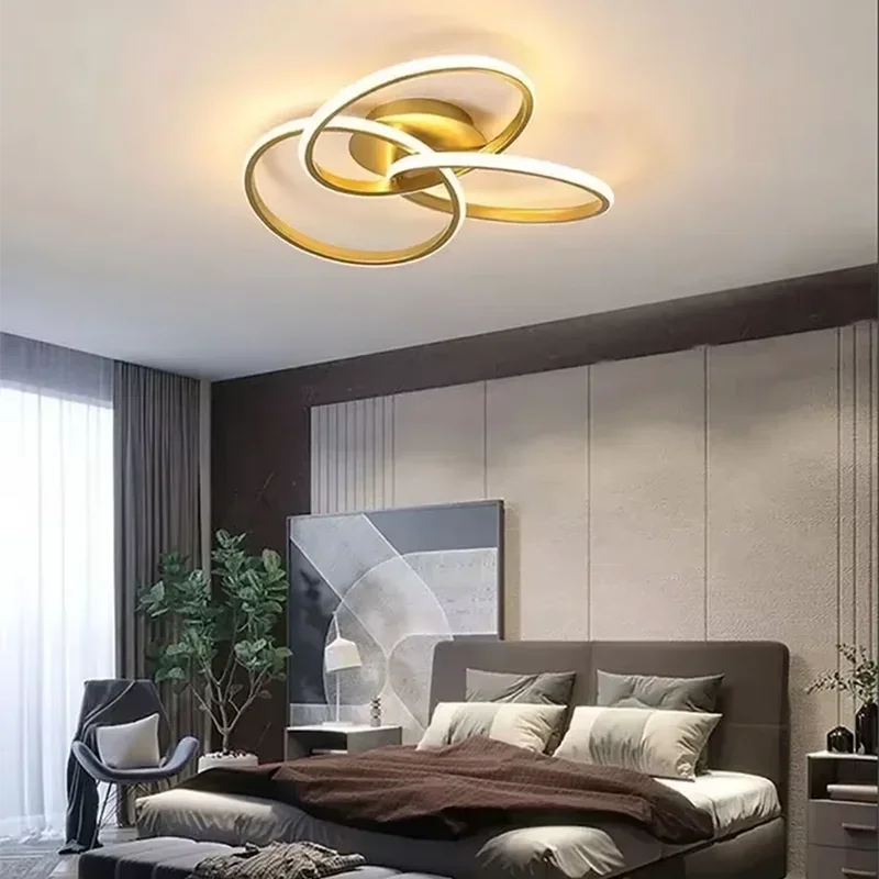 Luminária Led Trefoil Regulável Preta Branca e Dourada para Sala Lavielle