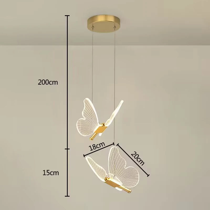 Luminária Pendente Borboleta Crystal Light