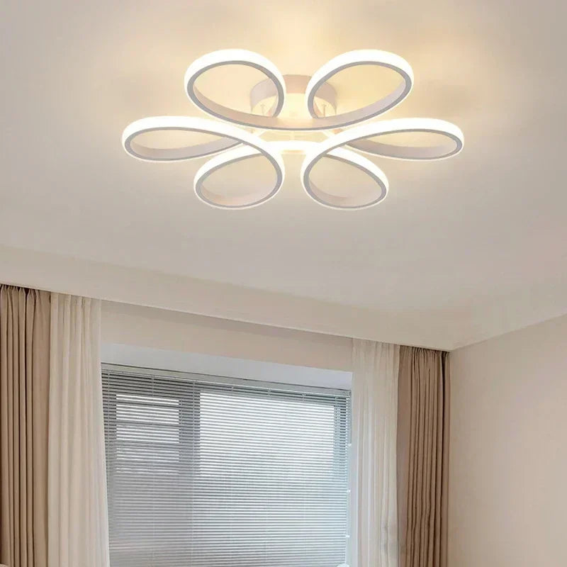 Lustre de Teto em Alumínio com Design Floral para Sala e Quarto Lavielle