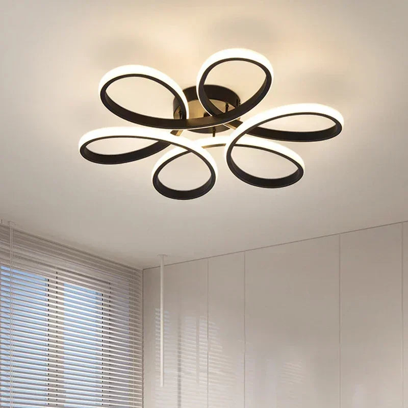 Lustre de Teto em Alumínio com Design Floral para Sala e Quarto Lavielle