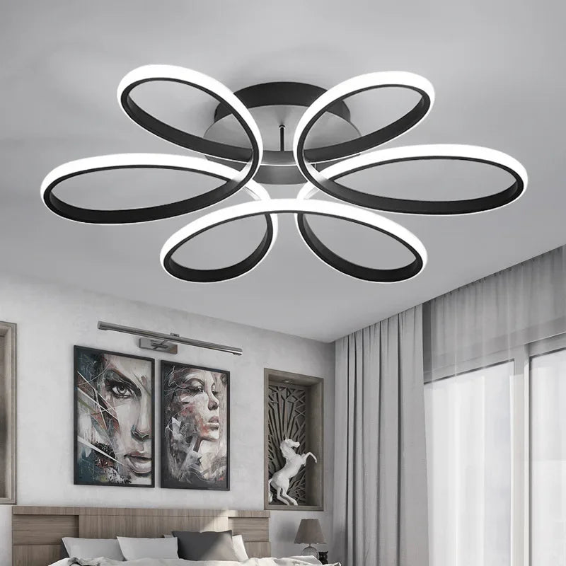 Lustre de Teto em Alumínio com Design Floral para Sala e Quarto Lavielle