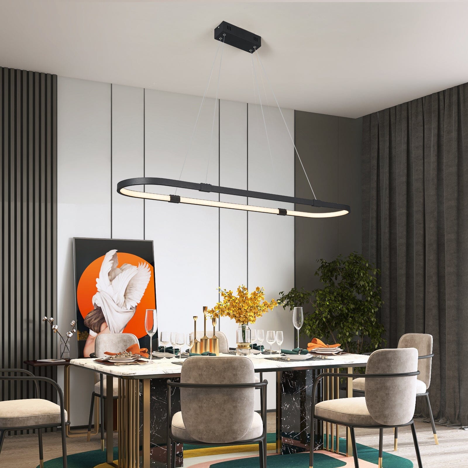 Lustre Pendente Moderno Vallbona com Controle Remoto