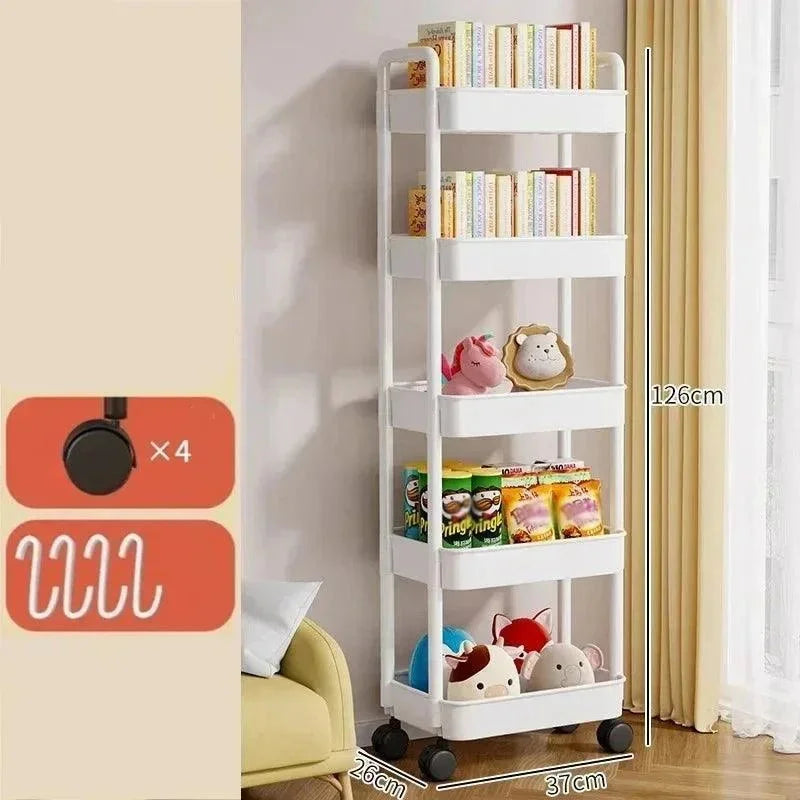 Organizador de Cozinha com Rodas Multiuso Preto ou Branco para Casa Lavielle