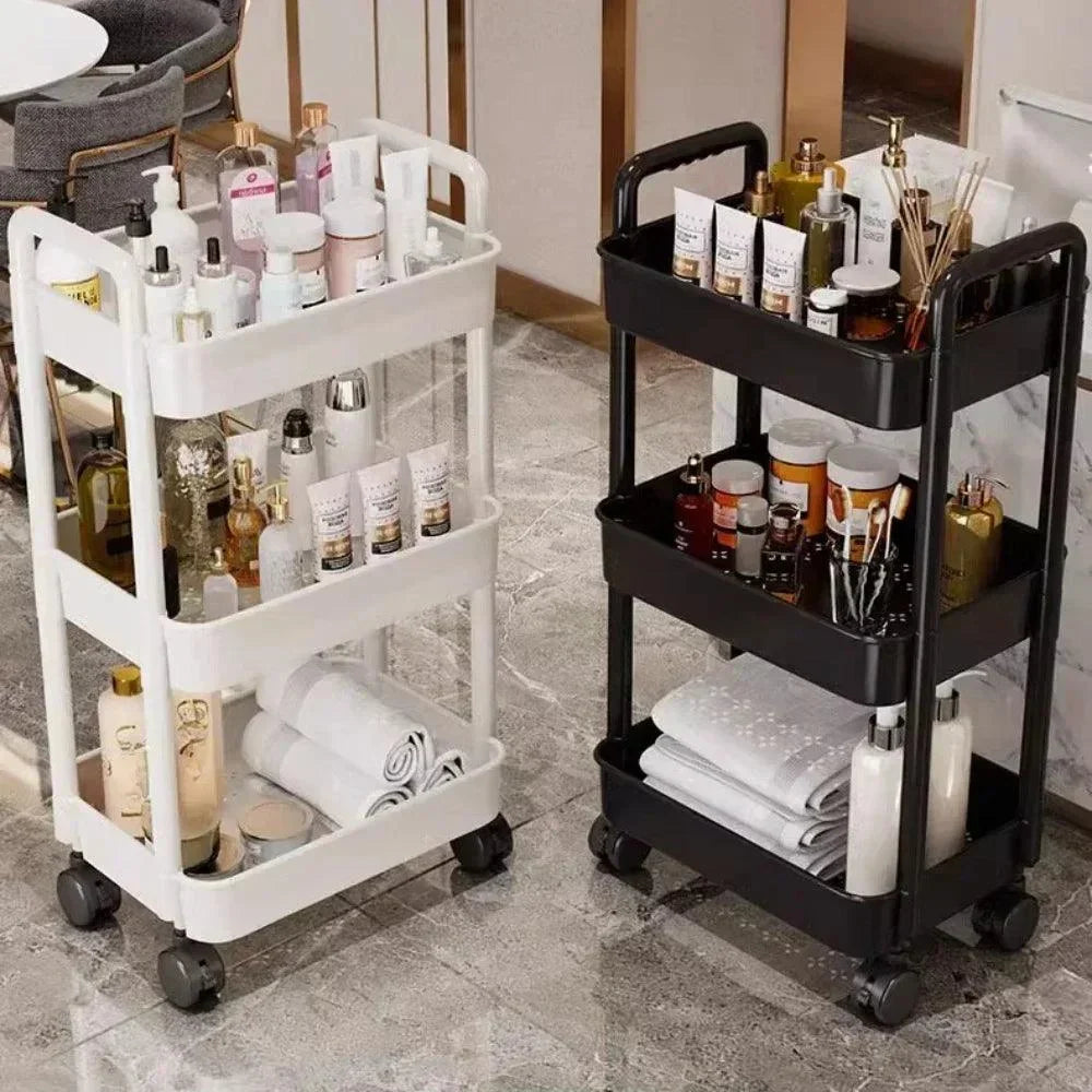 Organizador de Cozinha com Rodas Multiuso Preto ou Branco para Casa Lavielle