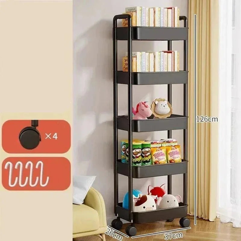 Organizador de Cozinha com Rodas Multiuso Preto ou Branco para Casa Lavielle