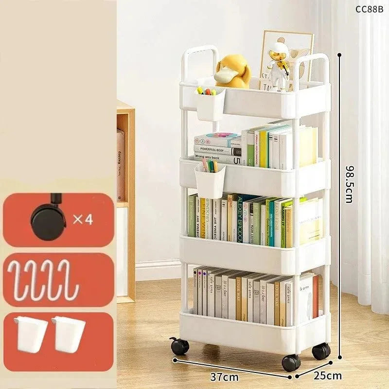 Organizador de Cozinha com Rodas Multiuso Preto ou Branco para Casa Lavielle