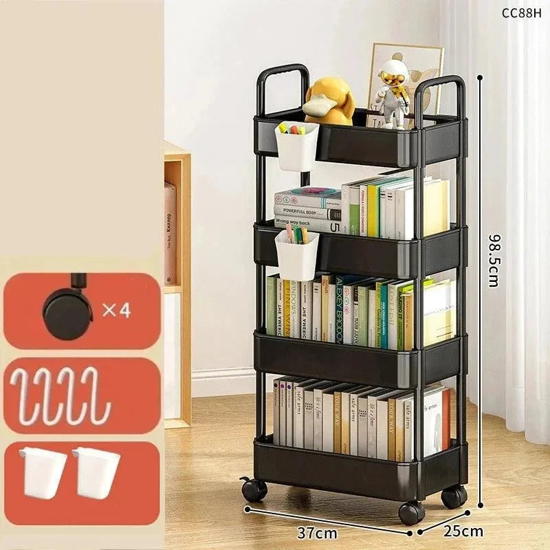 Organizador de Cozinha com Rodas Multiuso Preto ou Branco para Casa Lavielle
