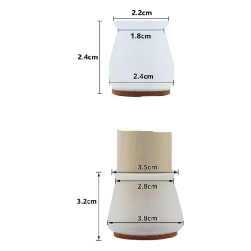 Protetor de Pés de Cadeira e Mesa em Silicone com Feltro Antiderrapante Lavielle