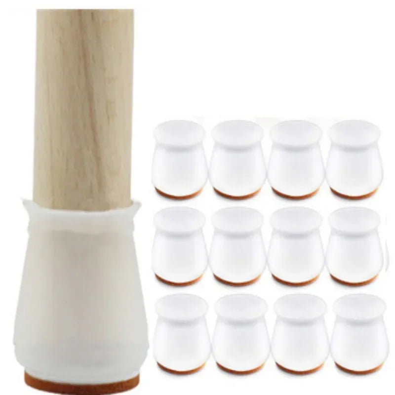 Protetor de Pés de Cadeira e Mesa em Silicone com Feltro Antiderrapante Lavielle